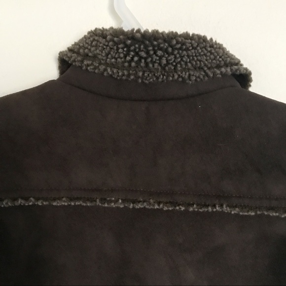 Baby Gap Faux Suede Sherpa Lined Jacket Kids Size 2T Brown Aviator Warm - Picture 9 of 15